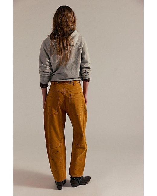 Free People Blue Moxie Pull-On Barrel Jeans