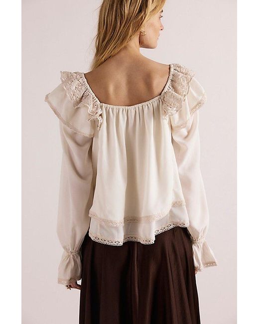 Free People Purple Francie Silky Blouse