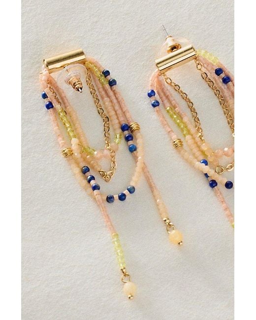 Free People Natural Muse Semi-Precious Stone Beaded Dangle Earrings