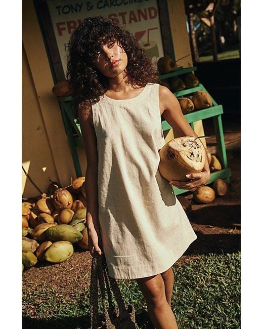 free-est Black Full Of Sunshine Cotton-linen Mini