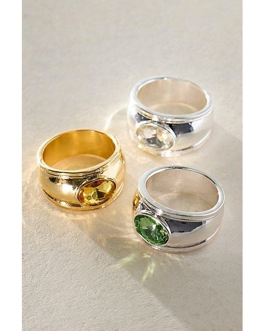 Free People Metallic Orbit Stone Pinky Ring