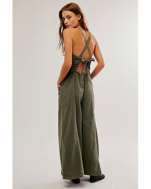 Free People Green Forever And Always Ruched One-piece