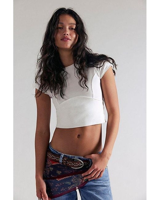 Free People White Protagonist Tee At Free People In Ivory, Size: Xs