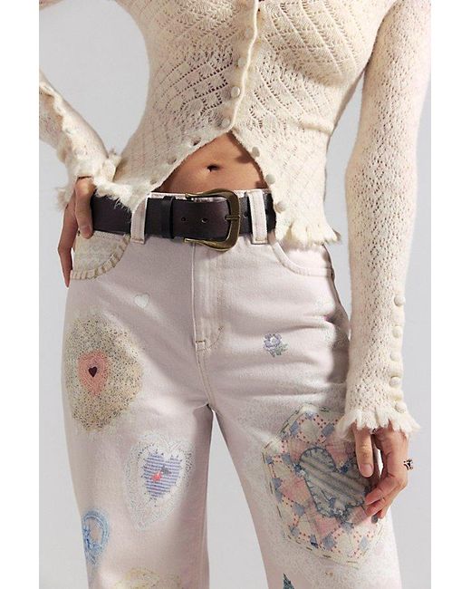 Free People White Tinsley Printed Jeans