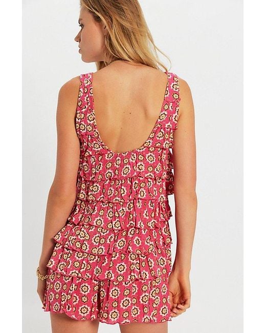 Free People Red Ruffle Me Up Set
