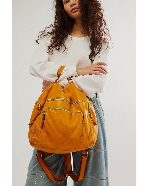 Free People Orange Bolsa Nova Momma Mia Backpack