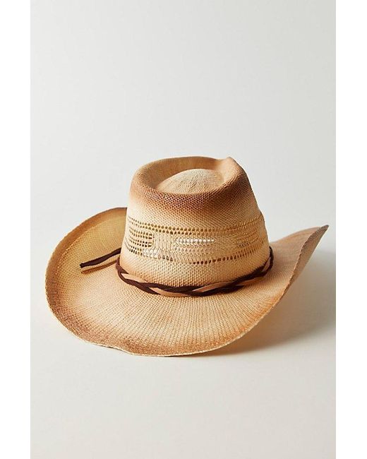 Free People Orange Distressed Desert Cowboy Hat