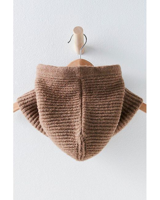 Free People Multicolor Over My Head Ribbed Balaclava At In Mocha