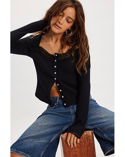 Free People Black Let's Party Cardi