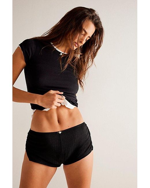 Intimately By Free People Black Rose Garden Micro Shorts