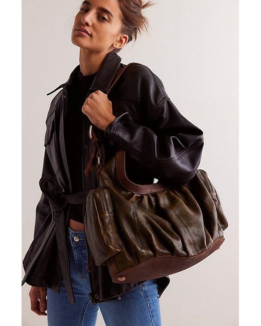 Free People Brown Hattie Hardware Shoulder Bag