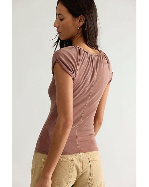 Free People Brown Canal Street Tee