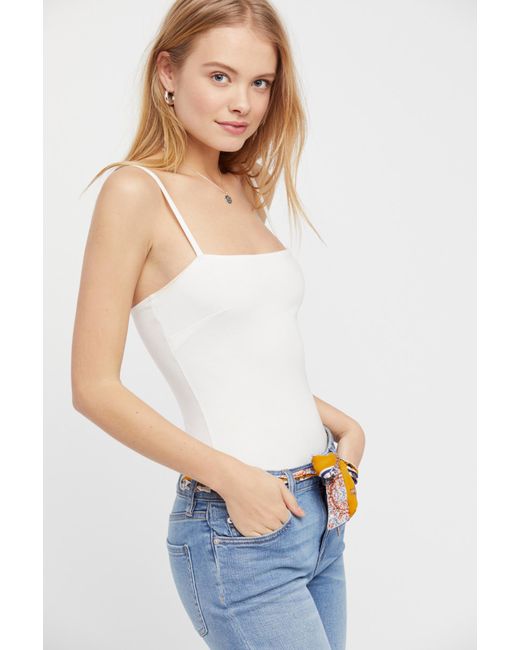 white square neck bodysuit