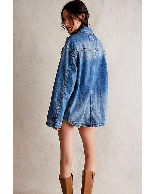 Free People Blue Lily Denim Shirt At Free People In Lilly Vintage Wash, Size: Xs