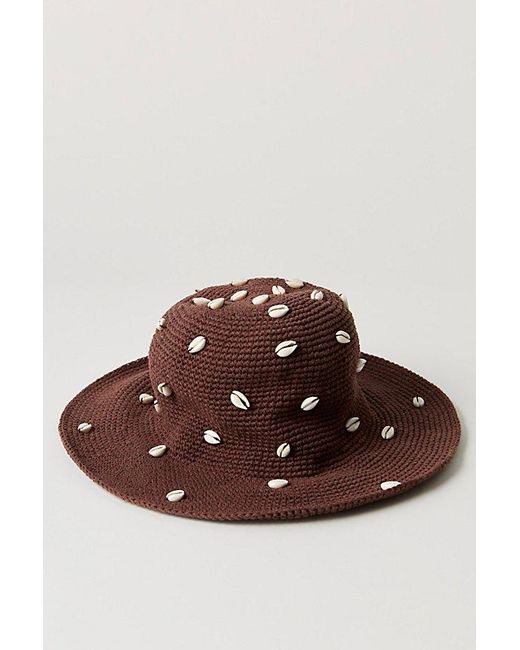 Free People Brown Seashell Cove Bucket Hat