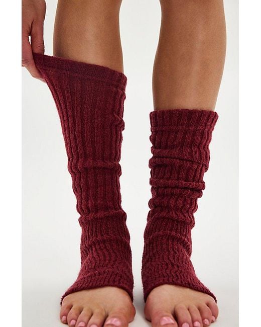 Free People Red Solid Everyday Legwarmers