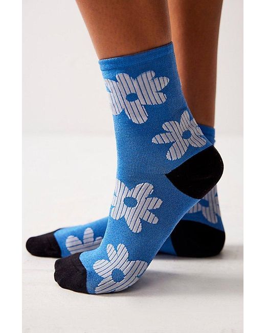 Free People Blue Groove Out Daisy Socks