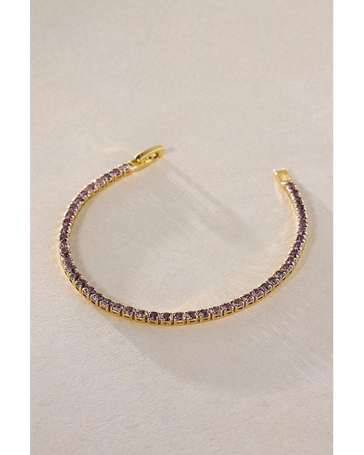 Free People Brown Fallon Plated Tennis Bracelet