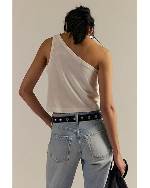 Free People White We The Free Sunny One-Shoulder Tank Top