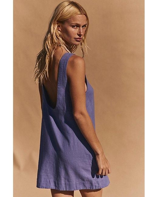 Free People Purple Full Of Sunshine Cotton-Linen Mini Dress