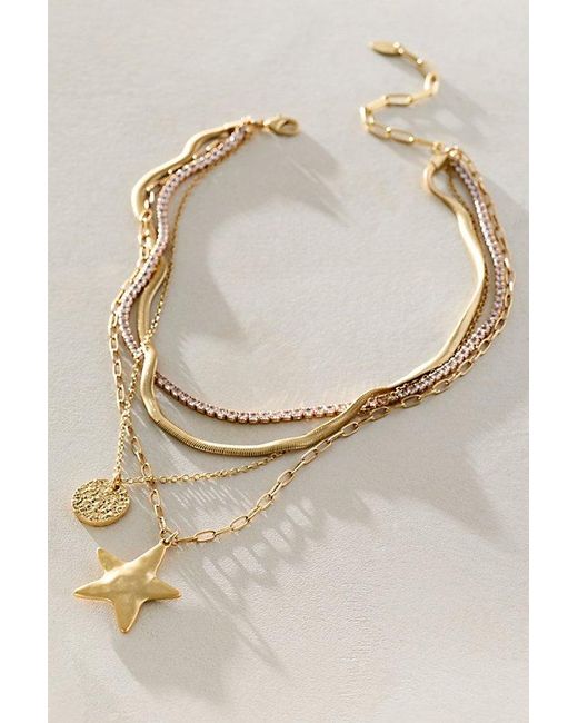 Free People Natural Siesta -Plated Layer Necklace