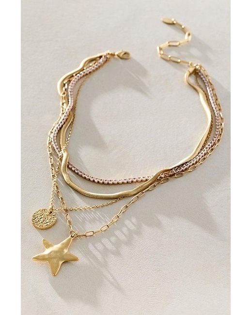 Free People Natural Siesta -Plated Layer Necklace