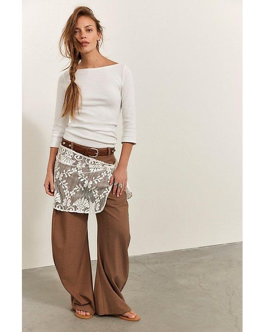 Free People Natural Atlas Boat Neck Top