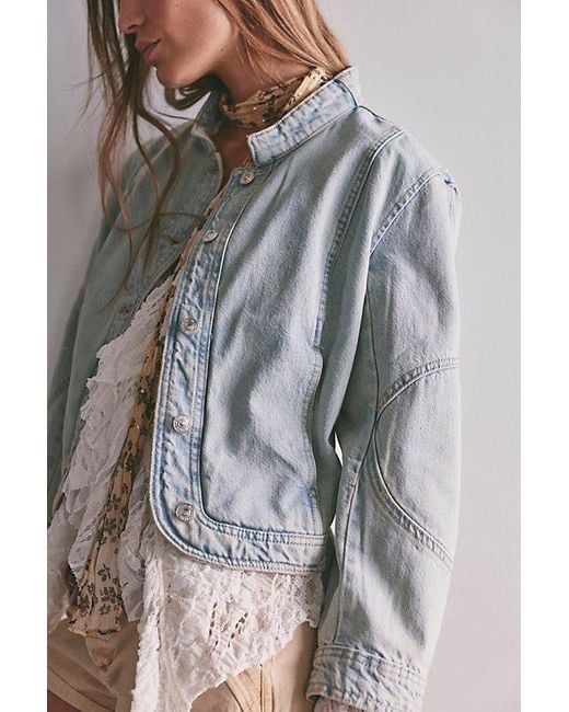 Free People Gray Nikita Denim Jacket