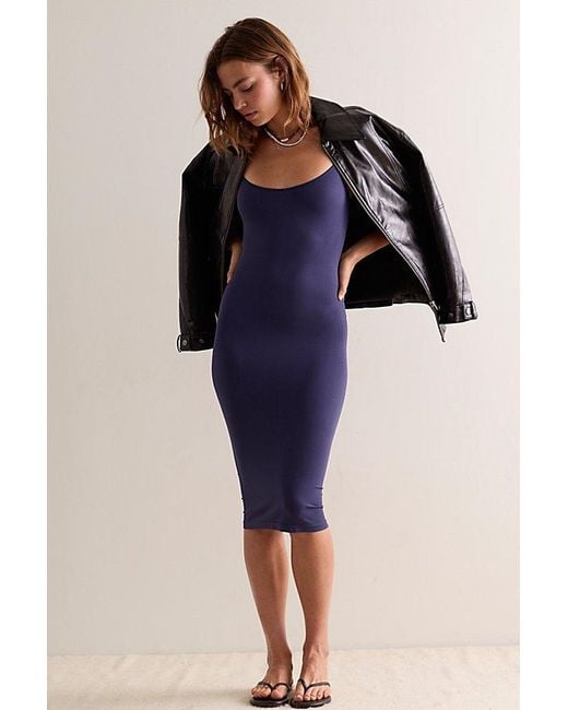 Intimately By Free People Blue Tea Length Seamless Slip By
