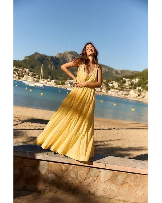 free people gold maxi dress Free people Meredith Gold Foil Tropical Heat Metallic Maxi Dress *flawed*