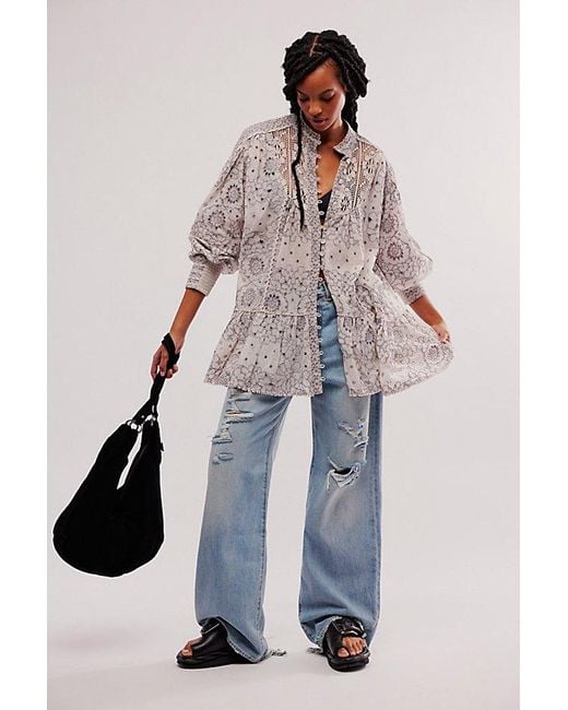 Free People Blue Walk In The Clouds Tunic