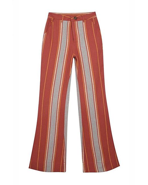 Matthew Williamson x Free People Blue Mirador Striped Bootcut Trousers