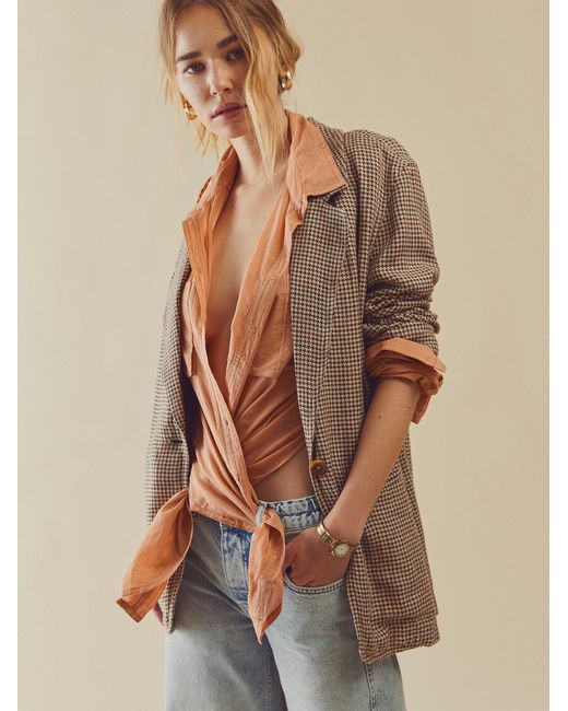 Free people deals plaid blazer