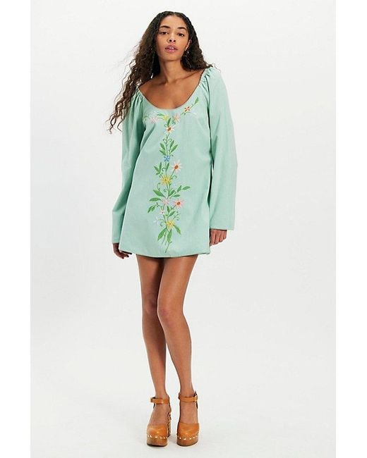 free people green combo dress Free People x Intimately FP Suddenly Fine Maxi Slip Dress In Sage Combo in Sage Combo