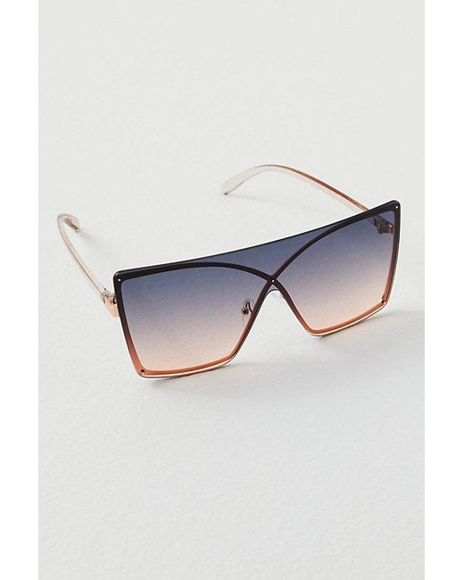 Free People Multicolor Now You See Me Shield Sunglasses At In Dusk