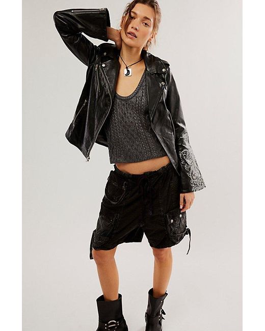 Urban Outfitters Bell Sleeve Moto Jacket At Free People In Black, Size: Small