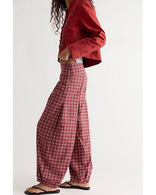 Free People Red Lizzy Low-Rise Pull-On Pants