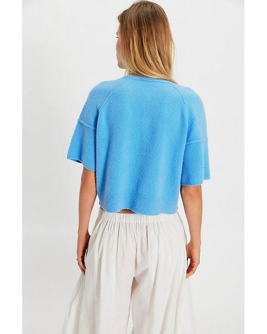Free People Blue See Me Softspun Cardigan