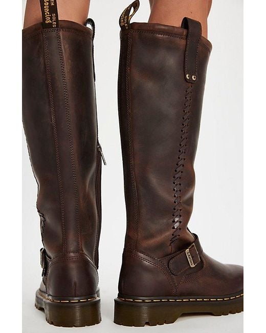 Dr. Martens Green Anistone Knee-High Boots Shoe