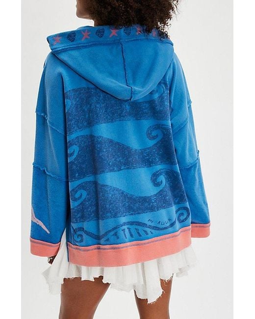 Free People Blue Seashell Cardi By