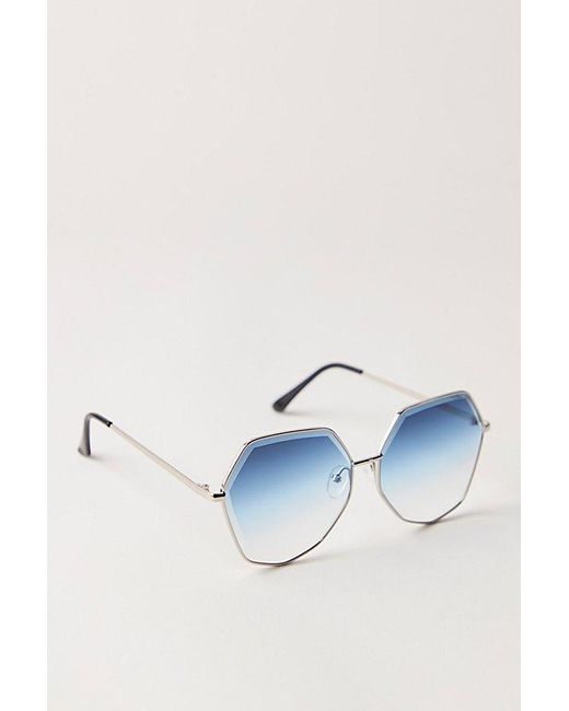 Free People Blue Jolene Oversized Round Sunglasses