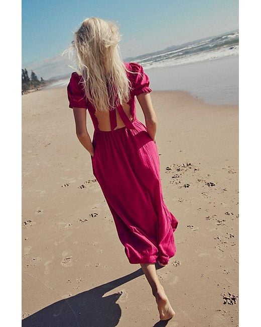 free-est Pink All You Need Is Lace Midi Dress By