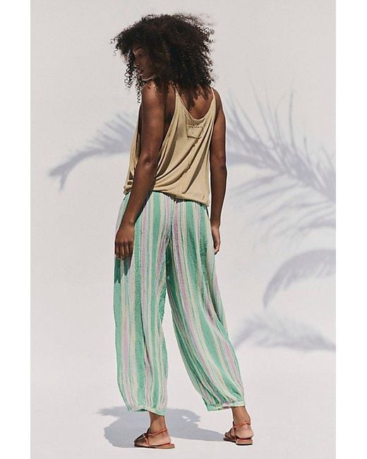 free-est Green Playa Party Stripe Pants By