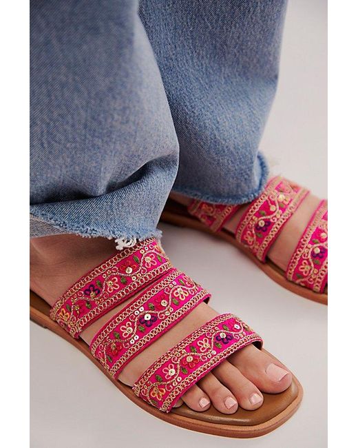 Seychelles Blue Hyacinth Embroidered Sandals