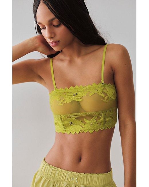 Intimately By Free People Yellow Show Me Lace Longline Bralette By