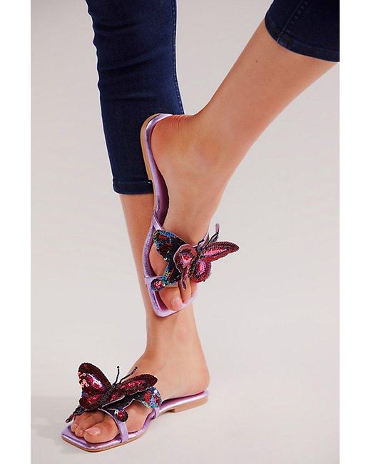 Jeffrey Campbell Blue Flutter By Slide Sandals