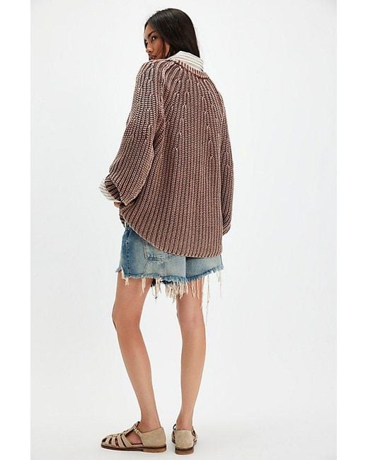 Free People Brown Lizzy Raglan Tunic