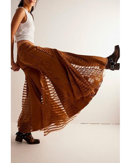 Free People Brown We The Free Great Escape Wide-leg Jeans