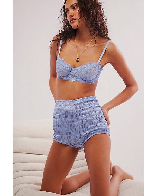 Intimately By Free People Blue Ruched Shorties