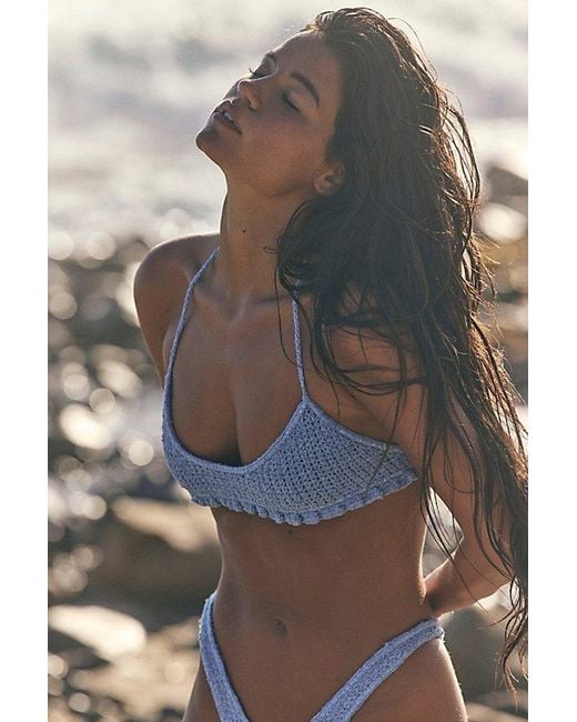 Indah Black Santia Crochet Bikini Top